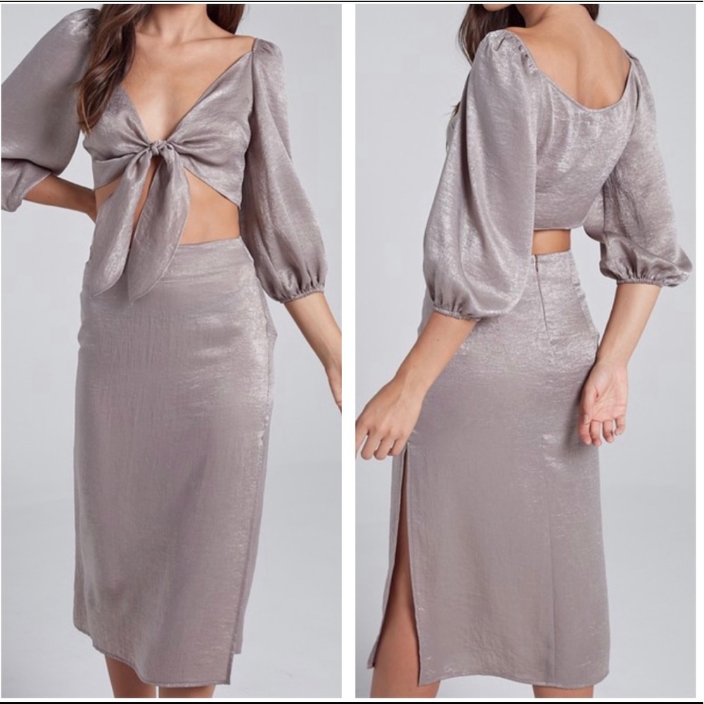 2 piece set top and skirt